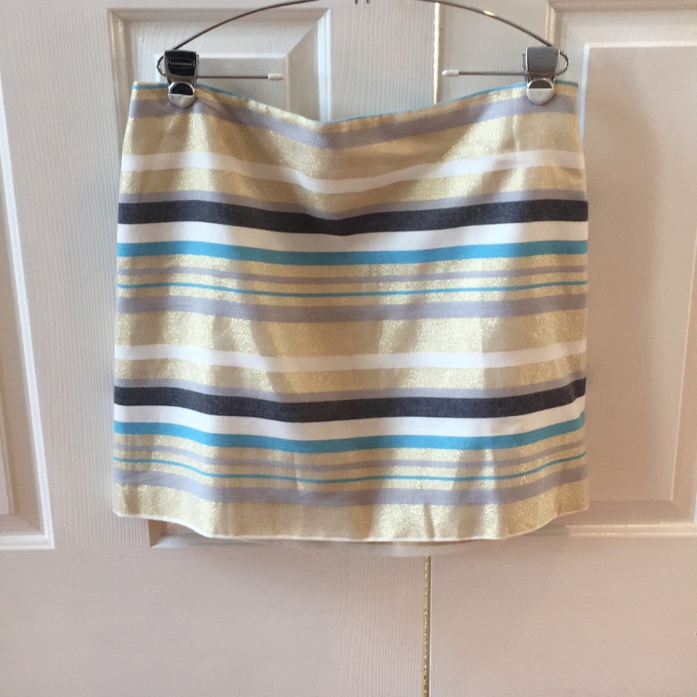 LOFT Metallic Striped Skirt